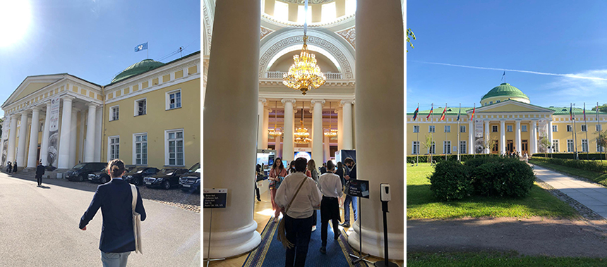 Étudiants visitant le GLEX au Palais de Tauride