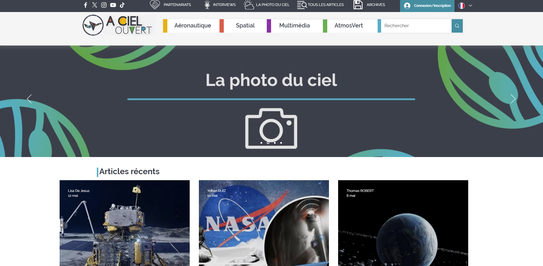 Capture d'écran du blog des étudiants de l'IPSA : blog à ciel ouvert