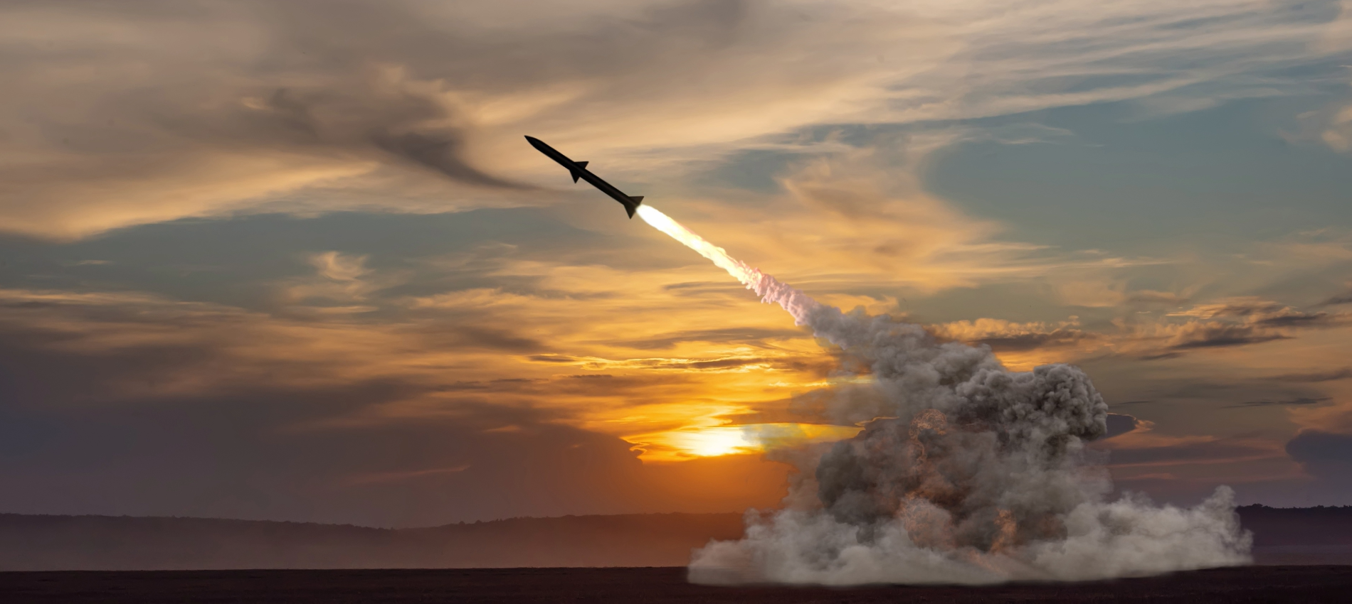 photo d'un missile en cours de lancement